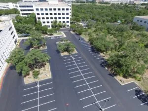 Aerial View of a Parking Lot