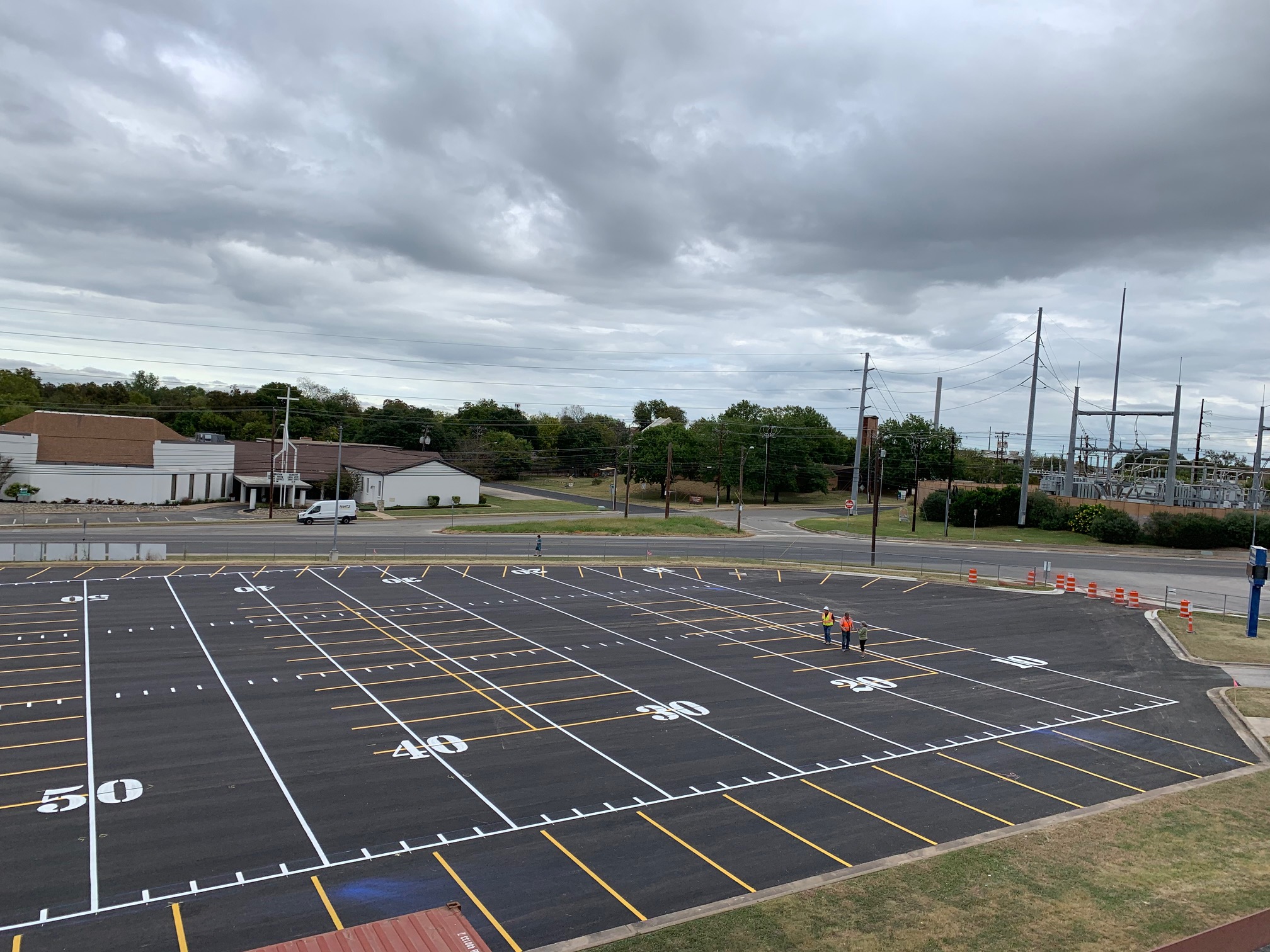 Striping The McCallum High School Parking Lot