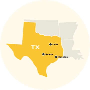 vector map of alpha paving office locations in texas