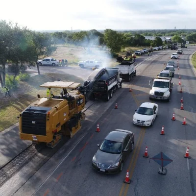 Aerial View of Alpha Paving Providing Asphalt Paving Services