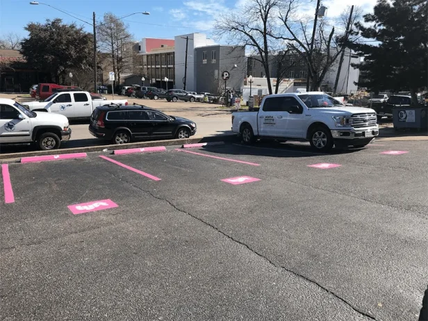 Pink Color Parking Lot