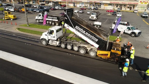 Alpha Paving Industries asphalt truck