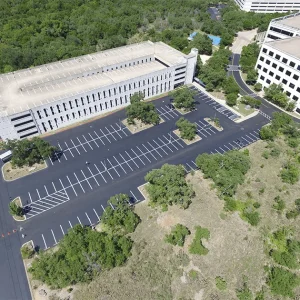 Aerial View of Professional Sealcoating Services By Alpha Paving